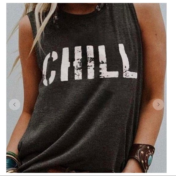 ✨RESTOCK✨Chill print round neck stylish tank top - Picture 3 of 3